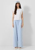 QS s.Oliver Seersucker broek met wijde pijpen W38 X L30 lichtblauw