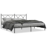 vidaXL Cadre de lit avec tête de lit Métal Noir 183x213 cm
