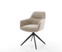 Pejo-Flex Chaise pivotante bouclé boue pied croisé large noir pivotement sur 360° fonction bascule ressorts ensachés