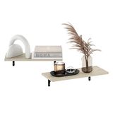 Furinno Rossi 18 inch wandgemonteerde drijvende displayplanken, Metropolitan Pine, set van 2