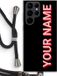 Case Company® Samsung Galaxy S22 Ultra Hoesje met Koord - Namecase - Zwart
