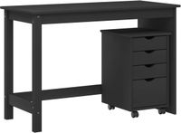 vidaXL Bureau Kast Set 2 St Grijs Massief Grenenhout