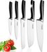 Set de couteaux de cuisine - 5 pièces - Acier inoxydable - Couteaux de chef - Noir