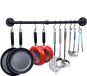 Pot Icecat Pot Rack wandmontage, Pan Hanger Rail Bar met 10 haken, Keukengerei Rack Organizer, Pot opknoping rek, zwart