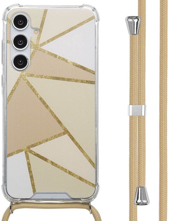 imoshion Hoesje - Geschikt voor Samsung Galaxy A55 (5G) - Design Hoesje met Koord - Beige Graphic