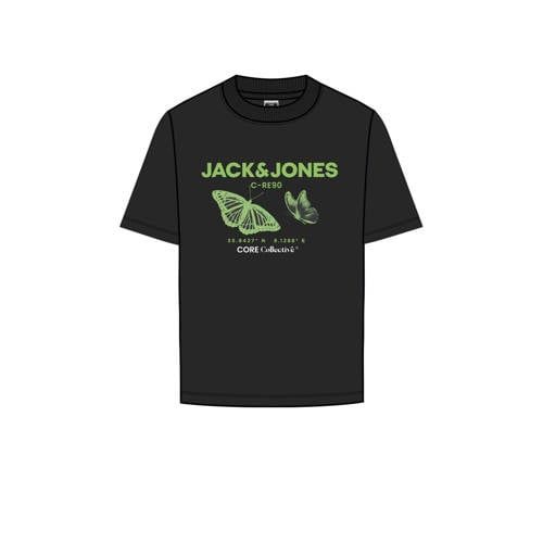 JACK & JONES JUNIOR T-shirt JCOTEXT - Zwart met printopdruk