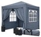 Quick-star Pavillon pliant 2,5 x 2,5 m Gris fumé avec 4 poids de pied, 4 parois latérales Easy-Klett
