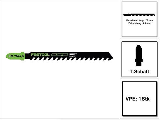 Festool Decoupeerzaagblad HM 75/4,5 VE=1