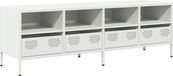 vidaXL TV-meubel - 135x39x43,5 cm - Wit - Staal