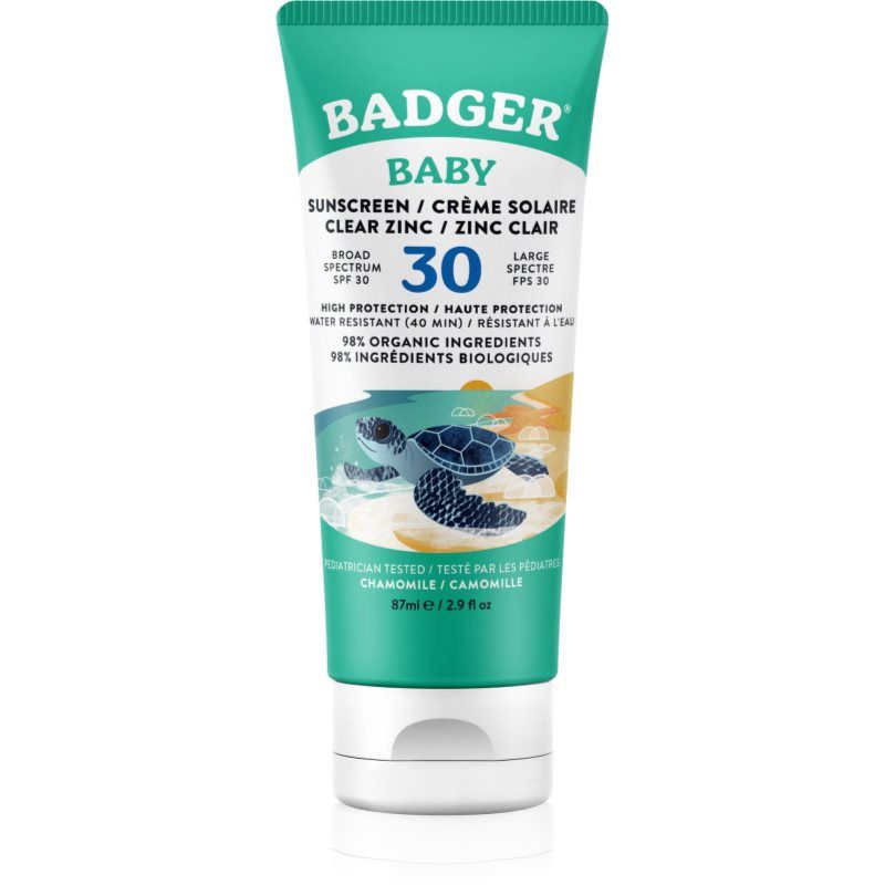 Badger Baby Clear Zinc Sunscreen Cream SPF 30