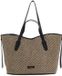 Coccinelle Leren Shopper Schoudertas New Never Without Bag Bicolor Straw Handbag Multi Noir / Noir Beige