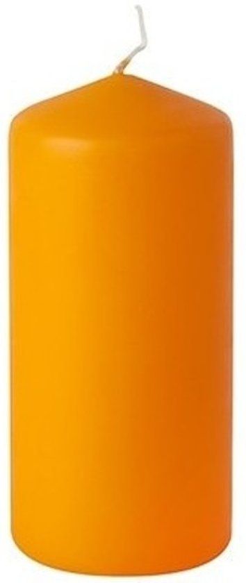 Oranje stompkaars 15 cm 45 branduren - oranje decoratie kaarsen - Woondecoratie/Woonaccessoires
