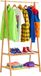 Relaxdays kapstok, bamboe, 2 planken, kledingstang, 152x70x43 cm, naturel