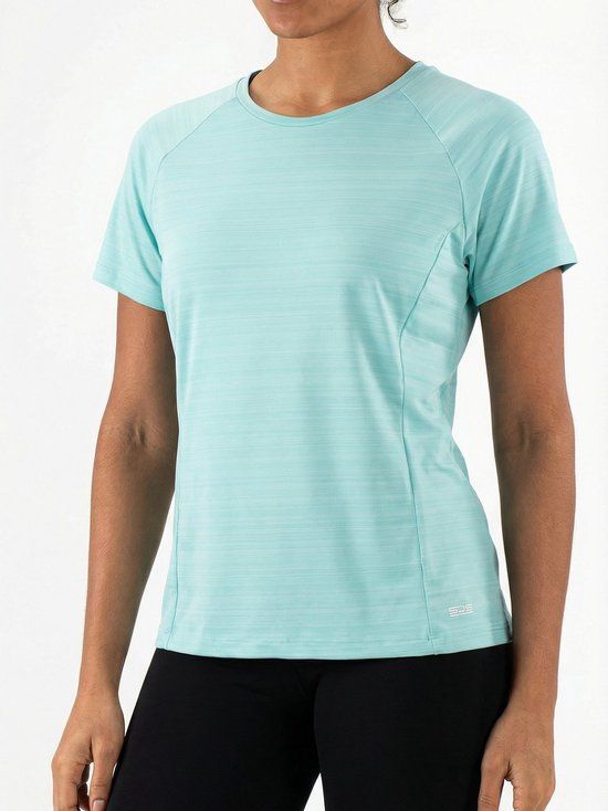 Sjeng Sport IDUN Sportshirt Dames - Aruba Blue - Sneldrogend en ademend - Tennis en Fitness - Powerstretch