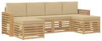 vidaXL Ensemble de canapés d'extérieur 6 pc Blanc et Beige Polyester