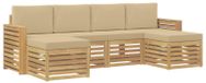 vidaXL Ensemble de canapés d'extérieur 6 pc Blanc et Beige Polyester