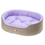Ferplast Dandy Indoor Hondenhok - Afneembaar, Wasbaar Kussen, Katoenen Hoes met Zachte Vulling, Ook Ideaal als Kattenhok, 55 x 41 xh 15 cm, Lila