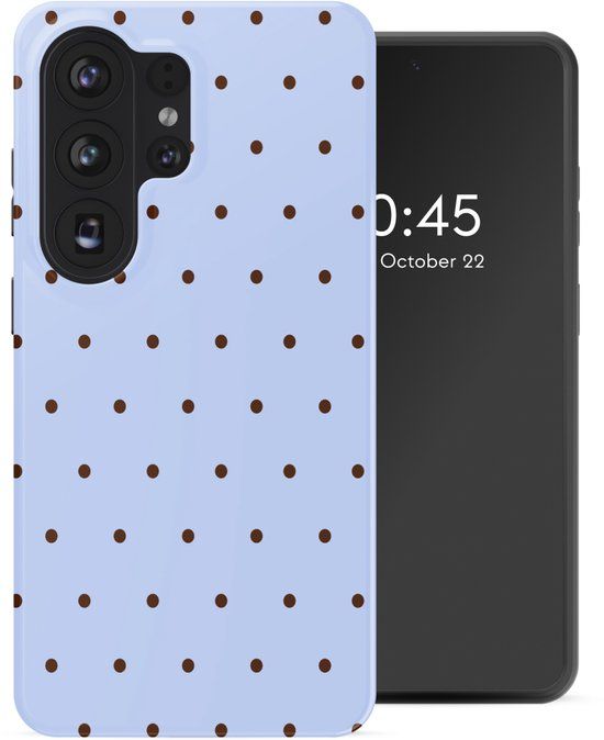 Selencia Hoesje - Samsung Galaxy S26 Ultra - Backcover met Magnetische Ring - Happy Dots Digital Sky