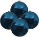 Decoris Kaemingk B.V. 4x Grote donkerblauwe kunststof kerstballen van 14 cm - glans