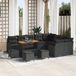 vidaXL Tuinbank Set 13-delig Zwart Polyrattan