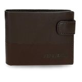 Pepe Jeans Ithaca Horizontale Portemonnee met Click Sluiting Bruin 11x8.5x1cm Leer by Joumma Bags