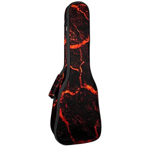 Mersov Concert Ukelele Rugzak, Heavy Duty Ukulele Case Tas met Opslag, Sopraan Concert Tenor Ukelele 10 MM Gewatteerde Tas Magma Lava