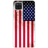 1001 coques Samsung Siliconen hoesje compatibel met Samsung Galaxy M22, Samsung Galaxy M32 met Amerikaanse vlag