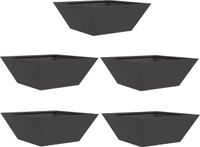 vidaXL Plantenbak 5 st zwart 40 x 40 x 15 cm koudgewalst staal