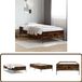 vidaXL Bedframe bewerkt hout en metaal gerookt eikenkleurig 90x200 cm