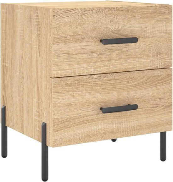 vidaXL Nachtkastje 40x35x47,5 cm bewerkt hout sonoma eikenkleurig