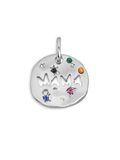 SINGULARU - Charm Mama - Messing met 18Kt Goudlaag of Rodiumlaag - Bedel met Motief en Gekleurde Zirkonia's - Sluiting met Beugel - Sieraden voor Vrouwen