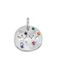 SINGULARU - Charm Mama - Messing met 18Kt Goudlaag of Rodiumlaag - Bedel met Motief en Gekleurde Zirkonia's - Sluiting met Beugel - Sieraden voor Vrouwen