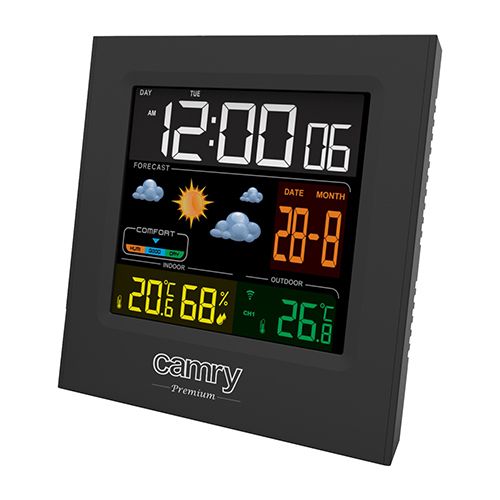 Camry CR 1166 Digital Weather Station - Black - AC/Battery Powered