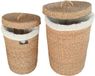 Casa Moro Ronde wasmand met deksel – zeegras – set van 2 – 38 en 75 l – naturel