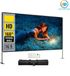 Écran de projection 133 pouces - Qualité 4K Full HD - Angle de vision de 160 degrés - Écran de projection - Écran pour projecteur - Format 16:9 - Pied inclus - Noir