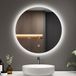 EMKE Badkamerspiegel met verlichting, rond, 50 cm, led, met aanraakschakelaar, dimbaar, 6500 K, 3 uur automatische uitschakeling, IP44