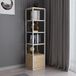 Moderne boekenplank, wit en oak, 39 x 39 x 160 cm, 100% melamine gecoat, deeltjesbord, 18 mm dik, stevig metalen frame, stijlvolle opslag voor thuis en op kantoor