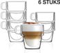 Vialli Design Dubbelwandige Theeglazen met Oor/Handvat – 350ml – Set van 6