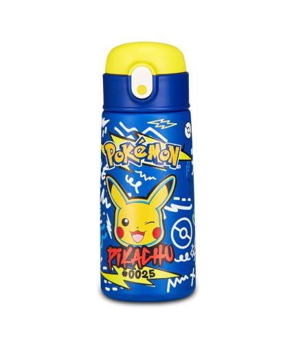 Seven Drinkfles Kid Pokemon, blauw, 460 ml, roestvrij staal, BPA-vrij, luchtdicht, 12 uur warm/24 uur koud, lekvrij, herbruikbaar, school, sport, reizen, kinderen, meisjes, cadeau-idee