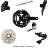 Shimano XTR M9200 Di2 52x36T Racefiets Groep Zwart/Zilver