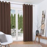 Beautissu Set van 2 Isolerende Gordijnen met Ringen Amelie TO - Thermische Gordijnen Kant en Klaar Verduisterend 140x245cm Bruin