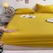 Housse de lit en bambou jaune avec 2 taies d'oreiller 90 x 200 cm