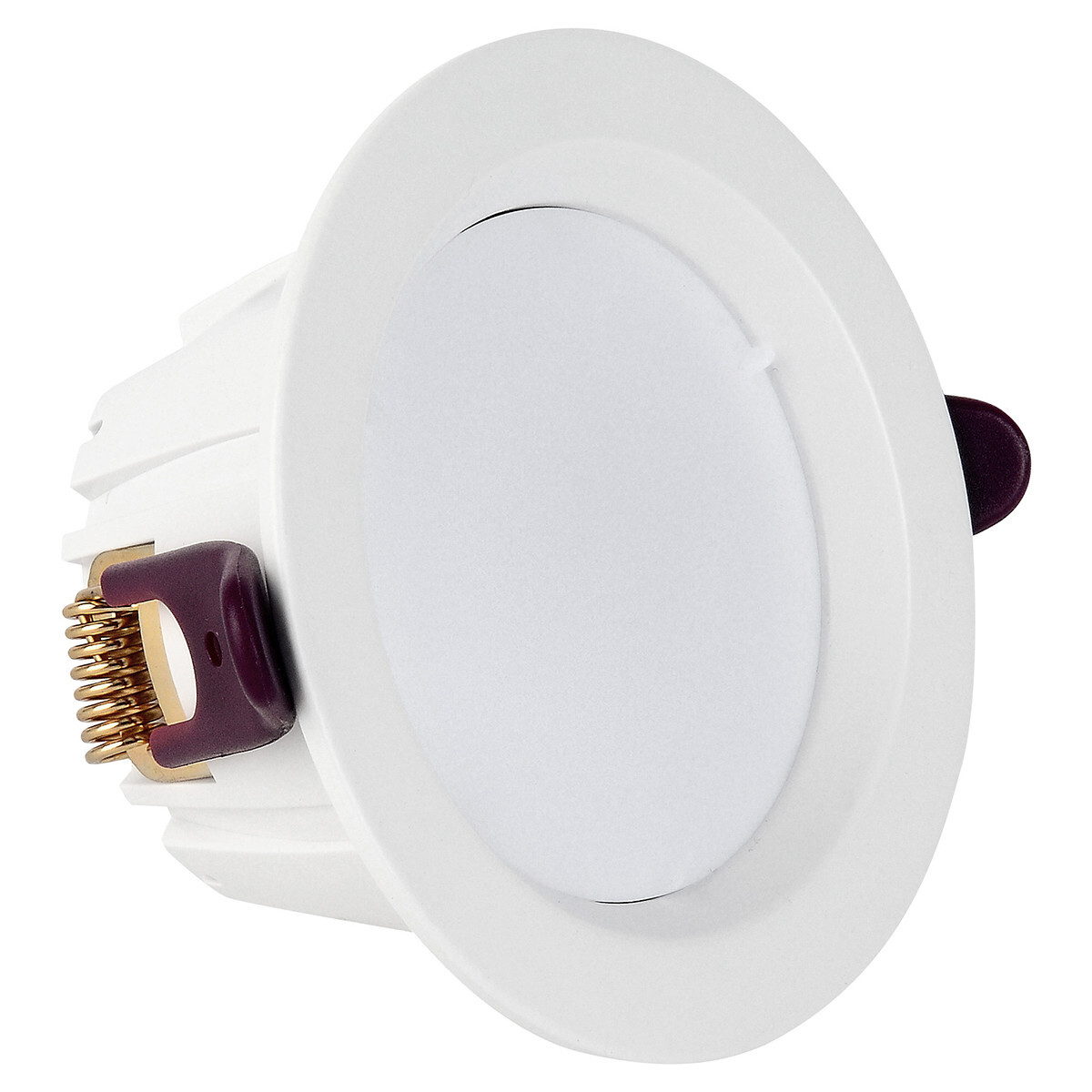 BES LED LED Downlight Lanar - Inbouw Rond 7W - Dimbaar - Natuurlijk 4000K - Mat Wit Aluminium Ã˜98mm