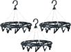 Urban Living Wasgoed droogcarrousel/droogmolen - 3x - 18 clips/knijpers - antraciet - kunststof - 32 cm
