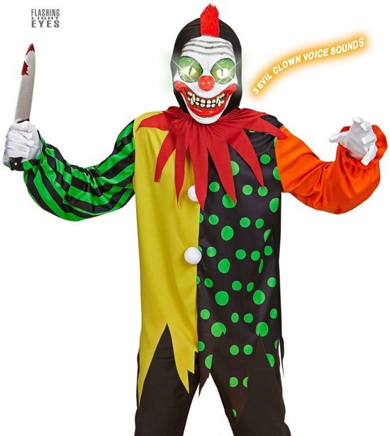 Widmann Monster & Griezel Kostuum Horror Clown Elektro Jongen Maat 164 Carnaval kostuum Verkleedkleding