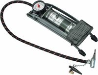 Brüder Mannesmann Bruder Mannesmann Voetpomp - grijs - 2 bar - 1 cilinder - manometer - 3 opzetstukken
