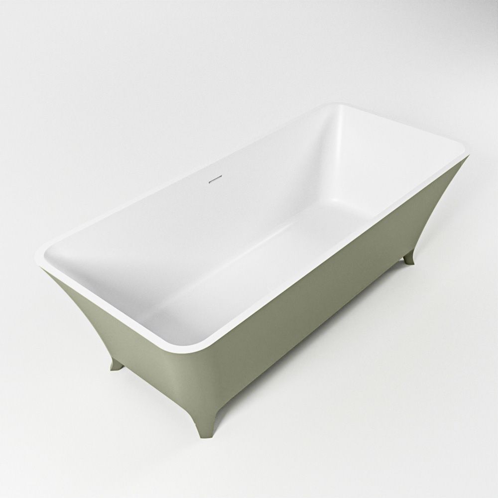 Mondiaz Lundy Vrijstaand Bad Solid Surface 170x75cm Army met Talc