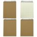 Ibenzoa® Compact A6 Spiraal Notitieboek Set van 4 met Geruite Pagina's