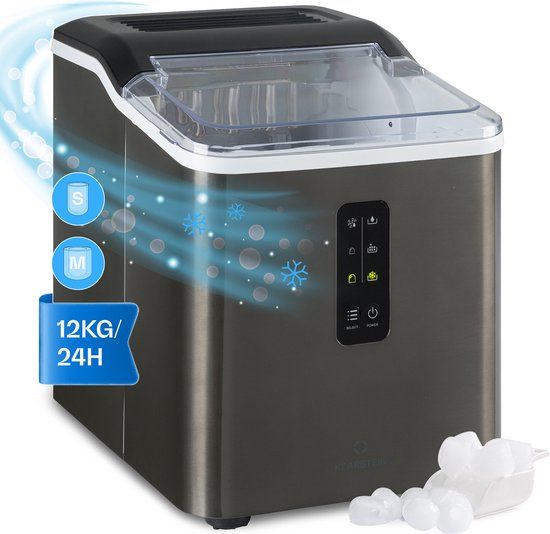 Albaron Supreme ijsblokjesmachine bullet ijs 12 kg/24 h Zwart Metallic