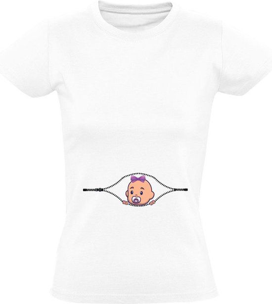 Sol's Baby rits meisje Dames T-shirt - Wit - L